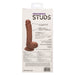 CalExotics SE-0255-10-3 Dual Density Silicone Studs 5 Inch Realistic Dildo Brown Package Back