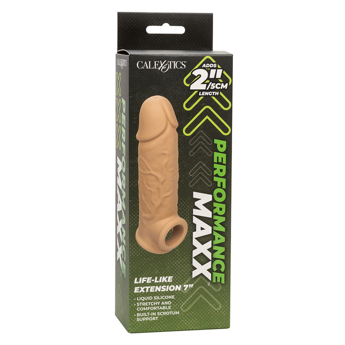 CalExotics SE-1633-05-3 Performance Maxx Life-Like Penis Extension Sleeve 7” Ivory Package Front