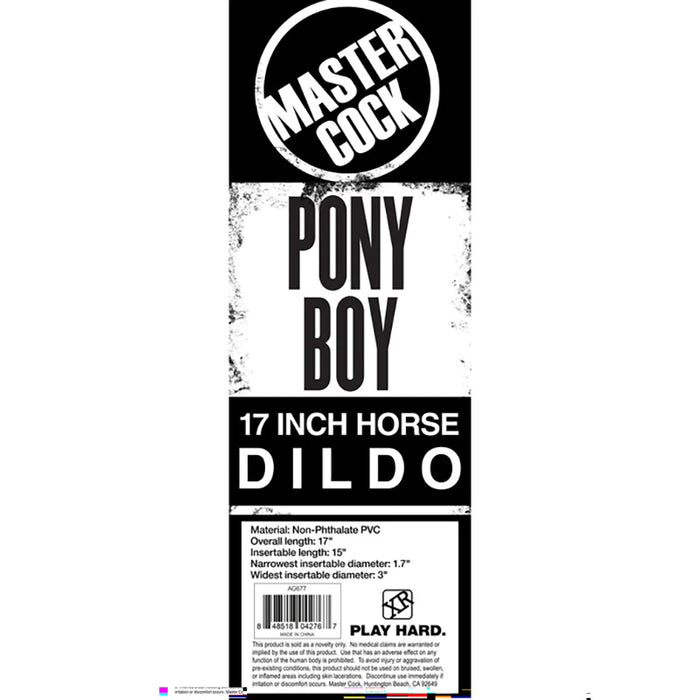 XR Brands AG677 Master Cock Pony Boy 17 Inch Horse Dildo Label