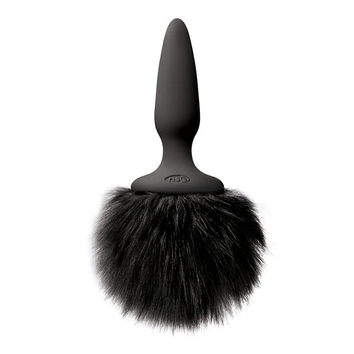 NS Novelties NSN-0510-43 Bunny Tails Mini Plug Black Silicone Rabbit Butt Plug