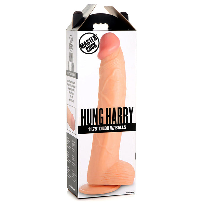 XR Brands AG772-Light Master Cock Hung Harry 11.75" Dildo with Balls Light Package Front