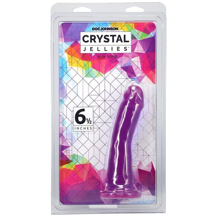 Crystal Jellies 6.5 Inch Slim Dong - Purple - Package