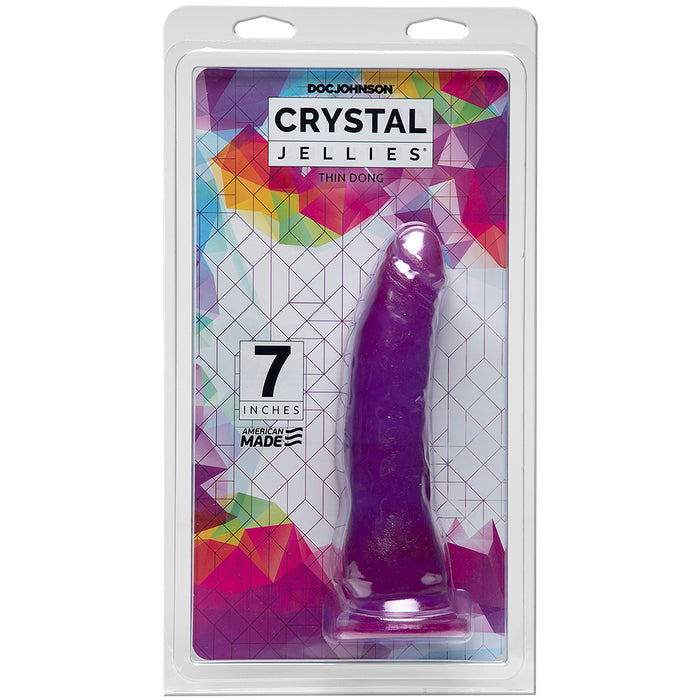 Crystal Jellies 7 Inch Thin Dong - Purple - Package