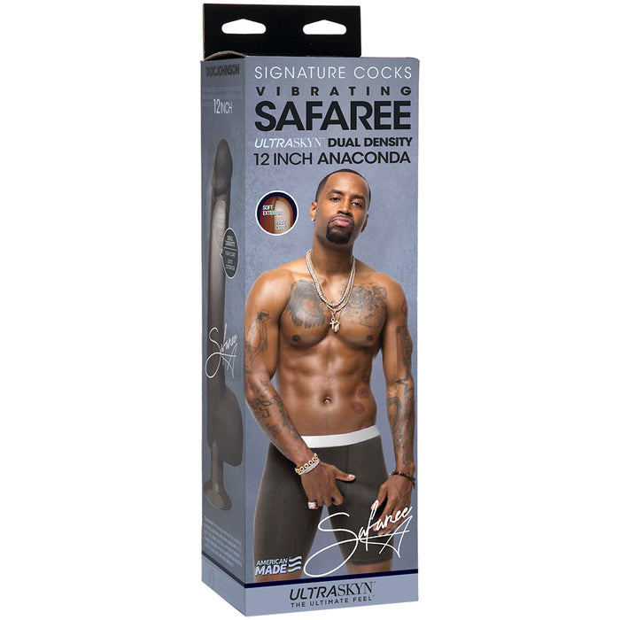 Signature Cocks: Vibrating Safaree Samuels Anaconda 12 Inch Cock Large Brown Dildo - Box