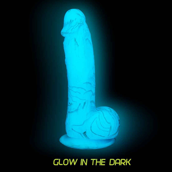 Addiction Luke 7.5 Inch Blue Glow In The Dark Dildo