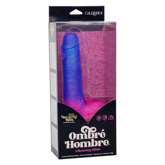 Naughty Bits Ombre Hombre Sparkly Vibrating Dildo - Box Front