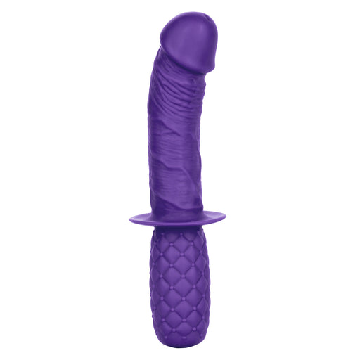 Cal Exotics Silicone Grip Thruster Realistic Handle Dildo - Purple