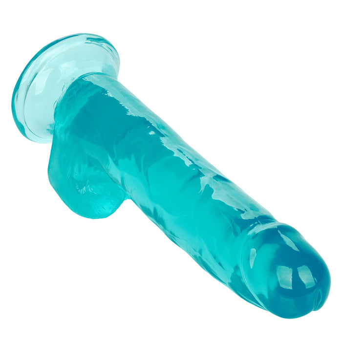 Size Queen Realistic 8 Inch Harness Compatible Dildo - Teal Blue