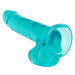 Size Queen Realistic 8 Inch Harness Compatible Dildo - Teal Blue