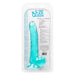 Size Queen Realistic 8 Inch Harness Compatible Dildo - Teal Blue - Package Back