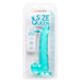 Size Queen Realistic 8 Inch Harness Compatible Dildo - Teal Blue - Package Front