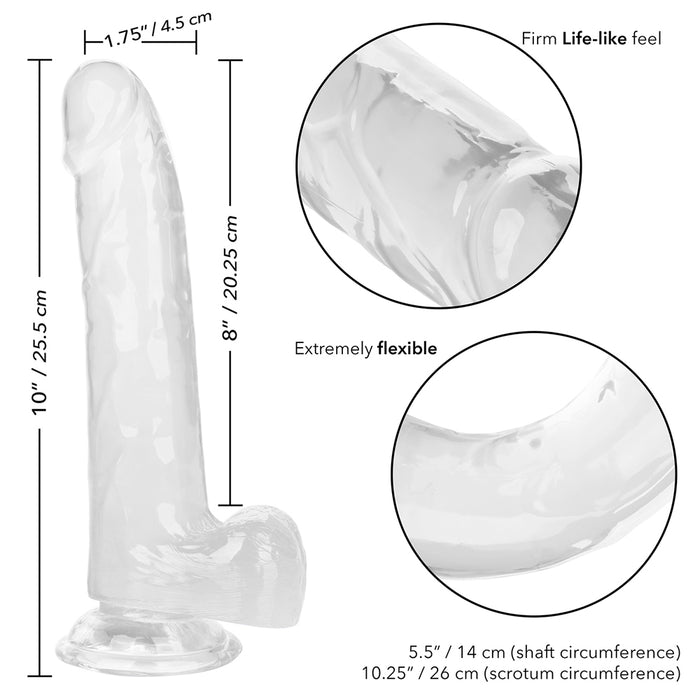 Size Queen Realistic 8 Inch Harness Compatible Dildo - Clear - Features