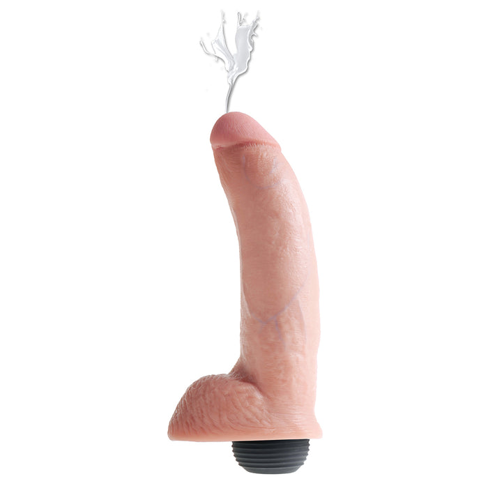 King Cock 9 Inch Squirting Dildo with Balls - Light