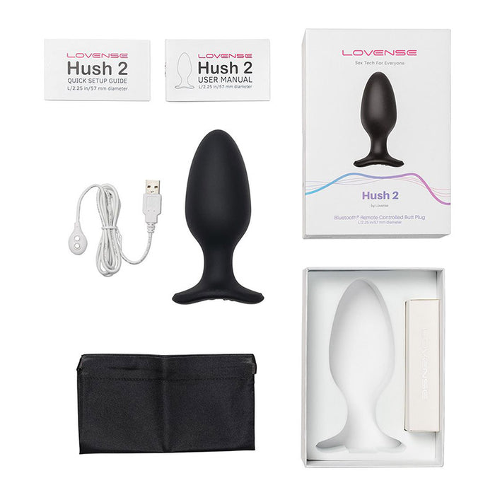 Lovense Hush 2 Bluetooth Vibrating Butt Plug L 2.25"