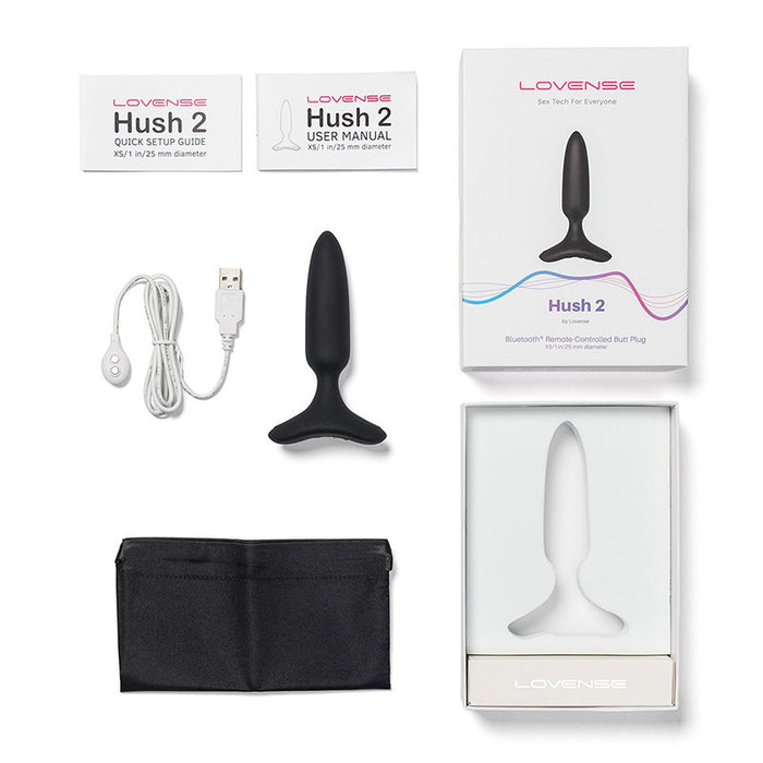 Lovense Hush 2 Bluetooth Vibrating Butt Plug XS 1"