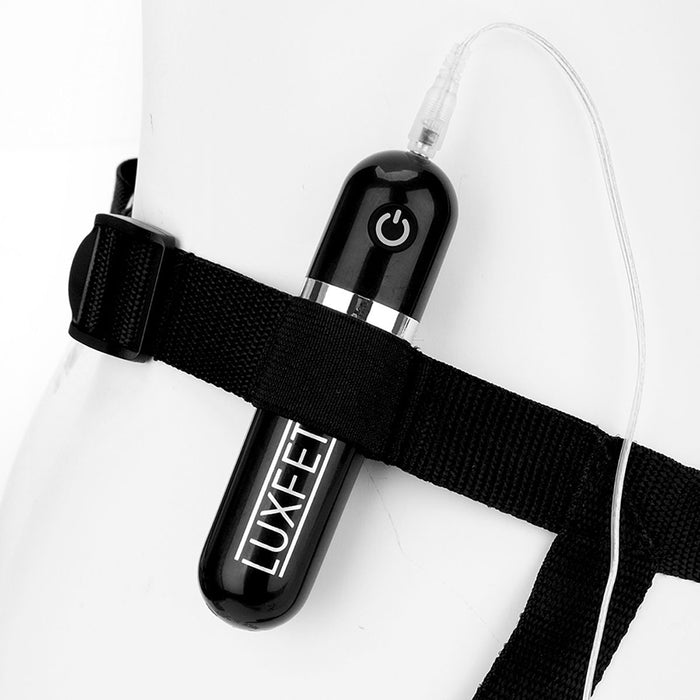 Lux Fetish 6.5 Inch Vibrating Dildo & Strap-On Harness Set