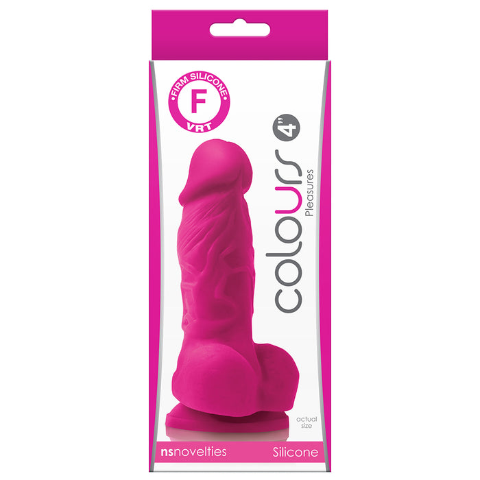 Colours Pleasures 4 Inch Realistic Silicone Dildo - Pink - Box