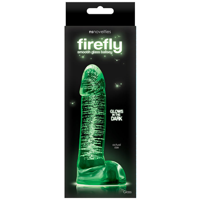 Firefly Glass Smooth Ballsey 4 Inch Dildo - Box