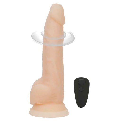 Naked Addiction 8 Inch Rotating & Vibrating Remote Control Dildo - Vanilla