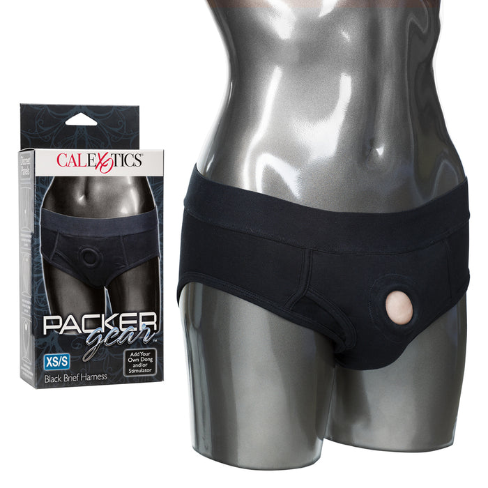 Packer Gear Black Brief Strap-On Harness - XS/S