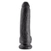 King Cock 9 Inch Cock with Balls Realistic Suction Cup Dildo - Black