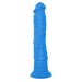 Neon Silicone Wall Banger Vibrating Realistic Suction Cup Dildo- Blue