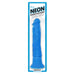 Neon Silicone Wall Banger Vibrating Realistic Suction Cup Dildo- Blue - Box