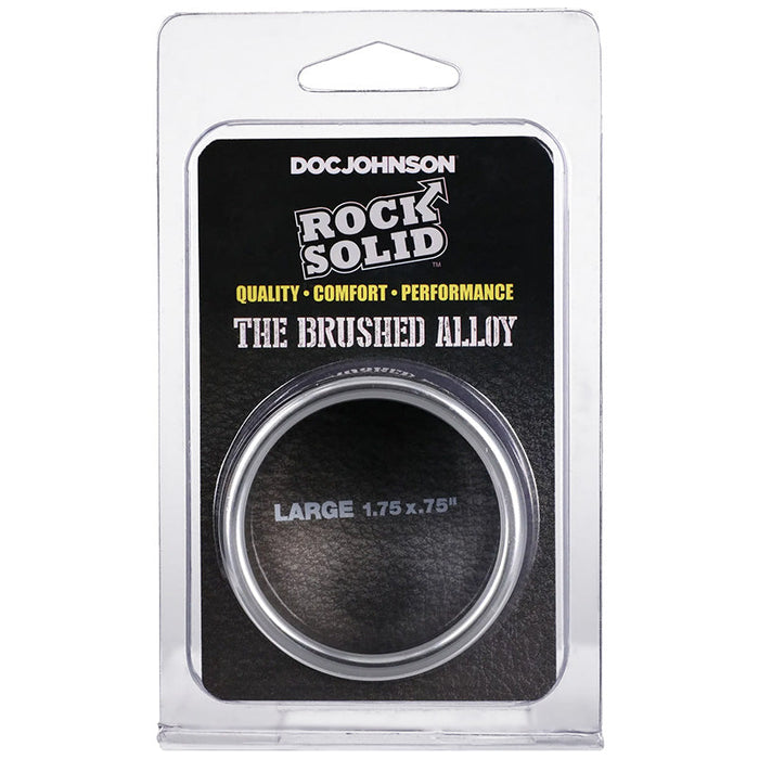 Rock Solid Brushed Alloy Metal Cock Ring - Large Package