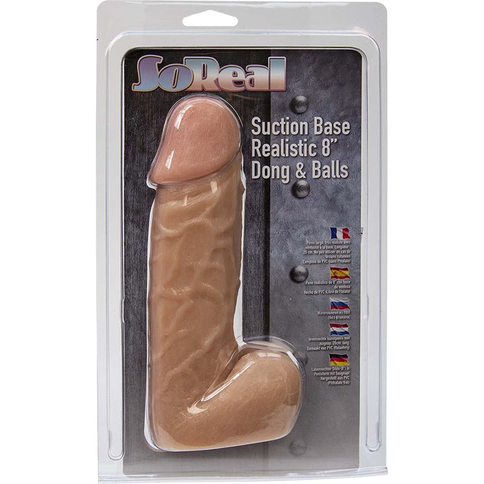 So Real 8 Inch Realistic Dong Suction Cup Dildo - Package Front