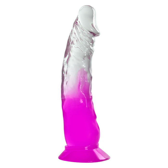 Two Tone 6 Inch Realistic Dildo with Suction Cup - Purple and Clear