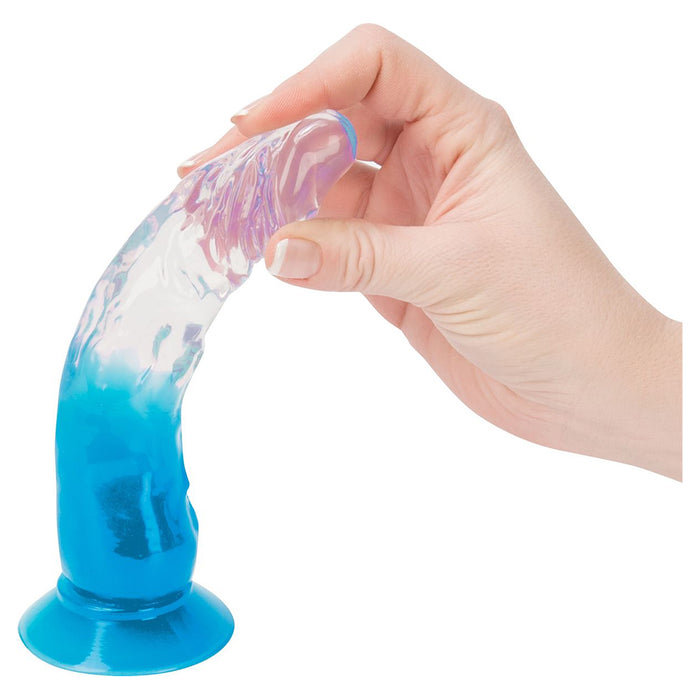 Two Tone 6 Inch Realistic Dildo with Suction Cup - Blue and Clear