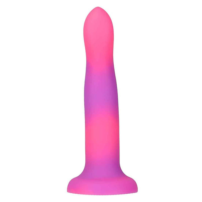 BMS 89616 Rave by Addiction 8 Inch Glow In The Dark Dildo - Pink Purple